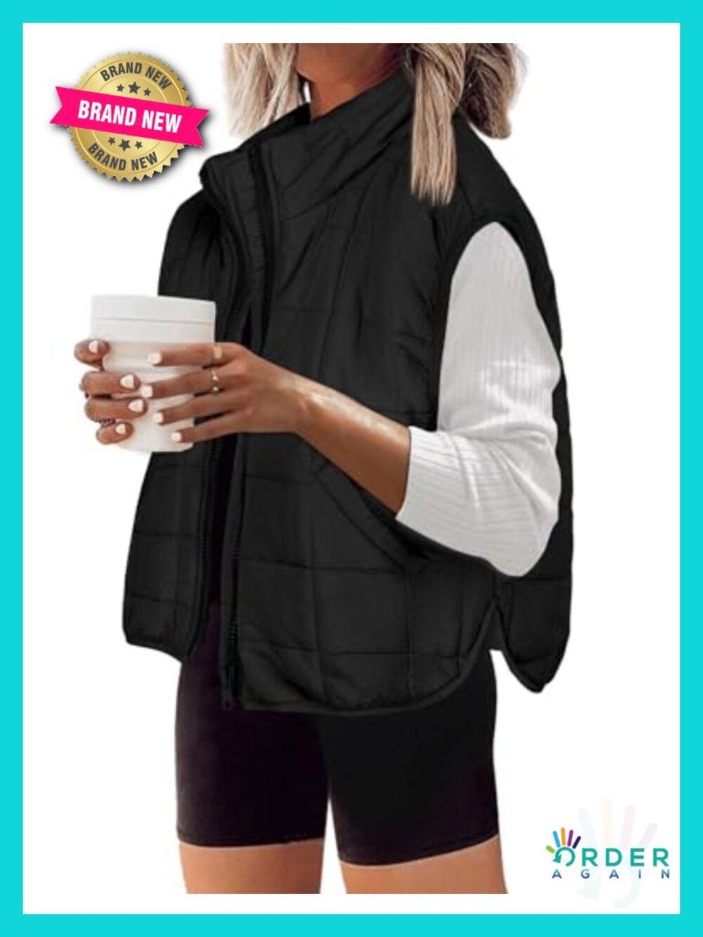 Womens Quilted Puffer Vest Sleeveless Zip Up Padded Gilet Outerwear